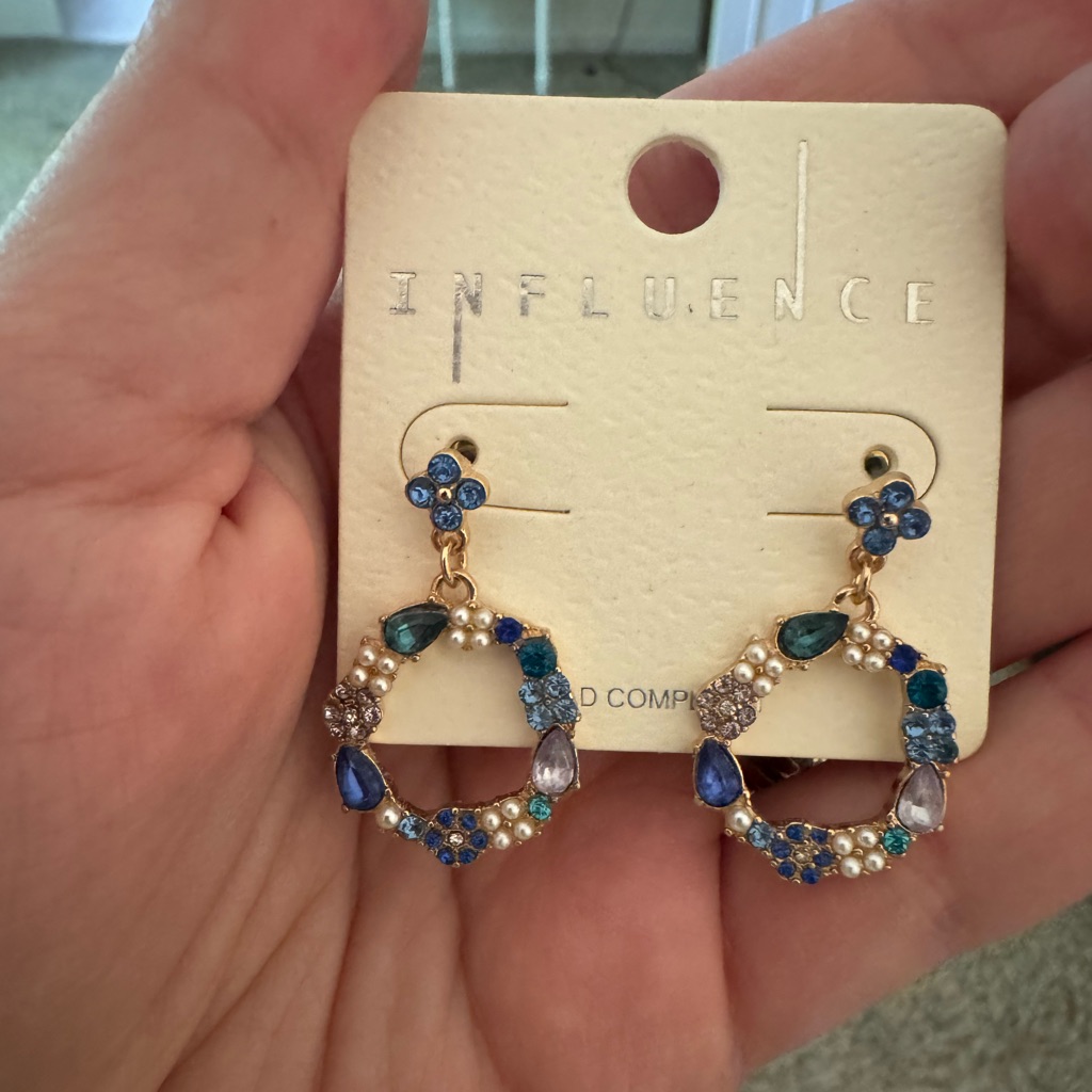 Influence Blue And Pearl Gemstone Earrings